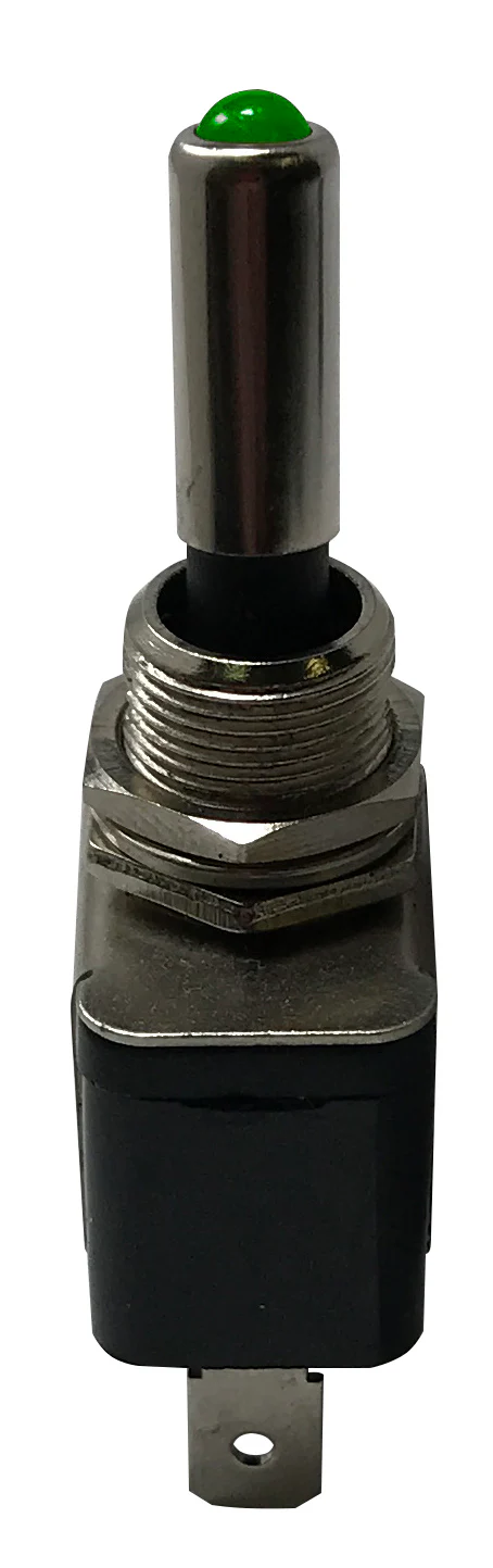 Green Heavy Duty LED Illuminated ON / OFF Metal Toggle Switch SPST - 20 Amps @ 12 Volts - Image 4