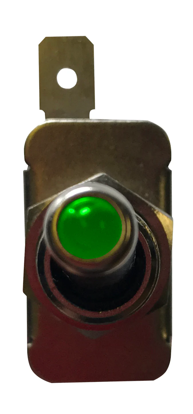Green Heavy Duty LED Illuminated ON / OFF Metal Toggle Switch SPST - 20 Amps @ 12 Volts - Image 6