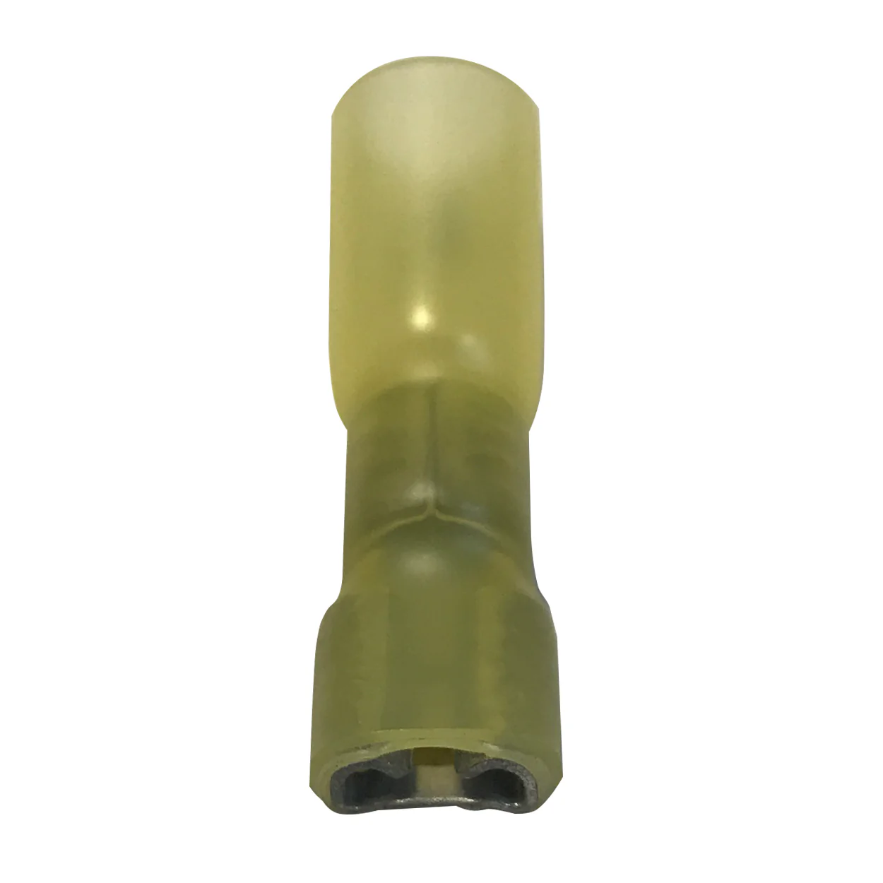8 AWG Yellow Heat Shrink & Crimp Fully Insulated Female Quick Disconnect - 0.250" Tab - 10 to 500 Pack - Made in USA - Image 3