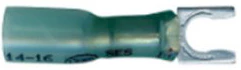 Heat Shrink & Crimp Blue Spring Spade Terminal 16-14 Gauge #6 Stud - 10 to 500 Pack