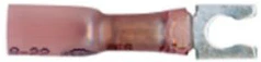 Heat Shrink & Crimp Red Spring Spade Terminal 22-18 Gauge #6 Stud - 10 to 500 Pack