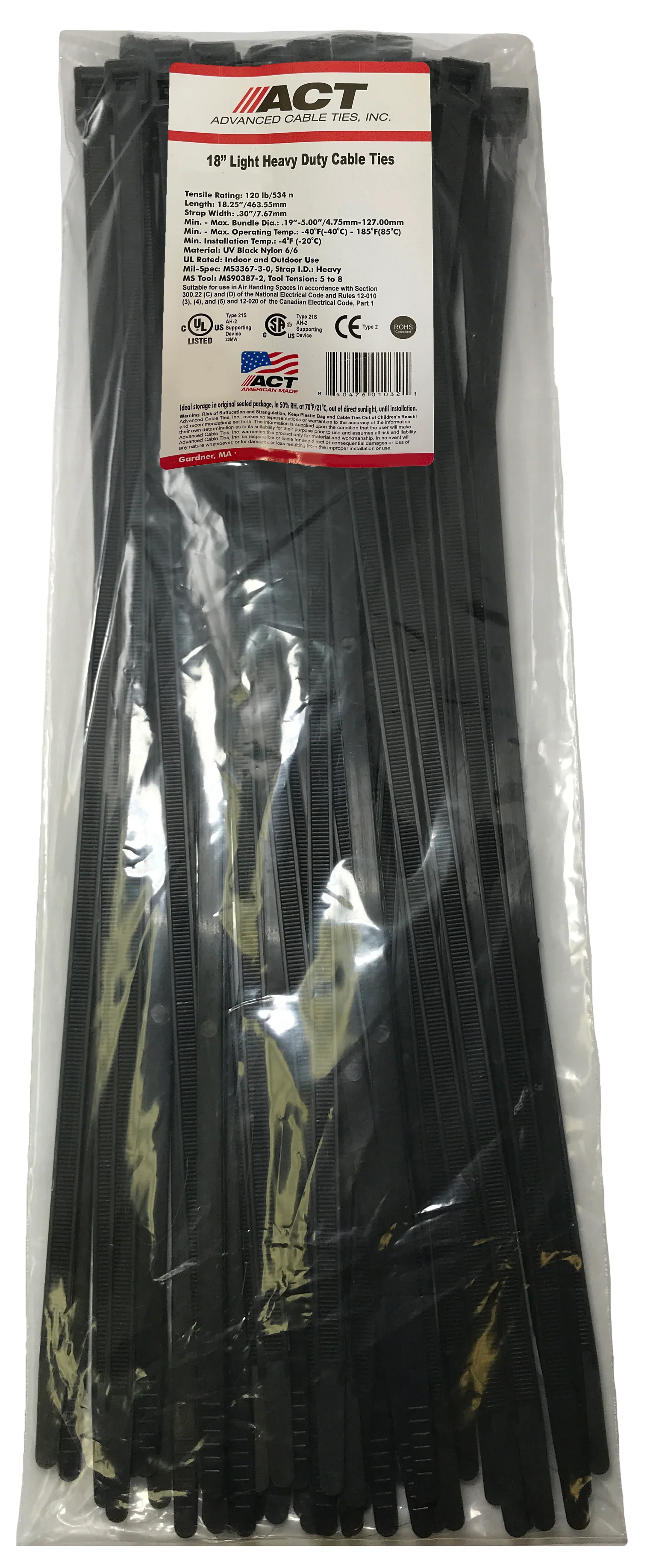 Heavy Duty Black Cable Ties - 18.5" Length - 120 lb Tensile - 50 or 100 Pack - Image 6