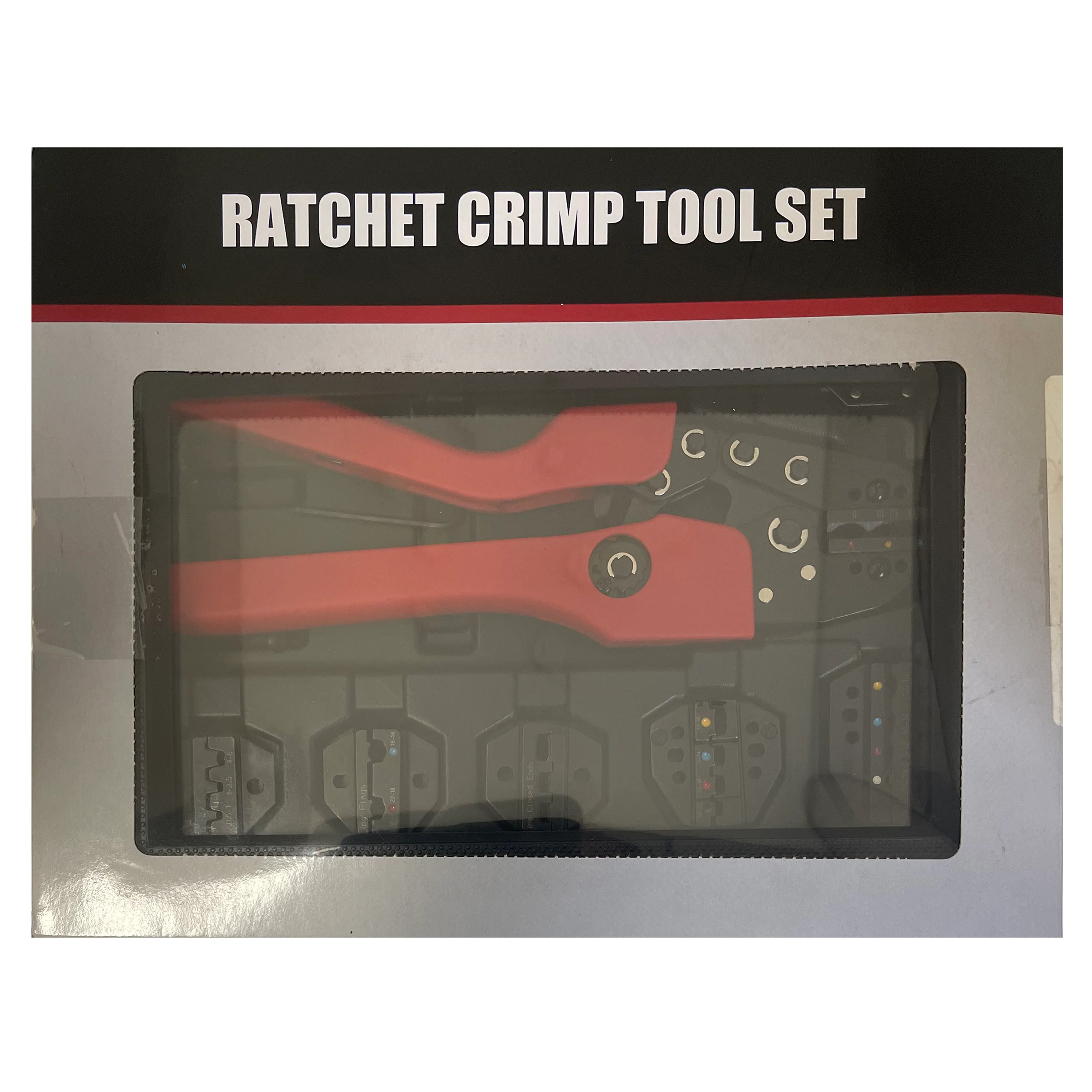 Heavy Duty Ergonomic Ratcheting Crimper Tool Kit & Dies For 22-8 Gauge Heat Shrink Terminals - Image 3