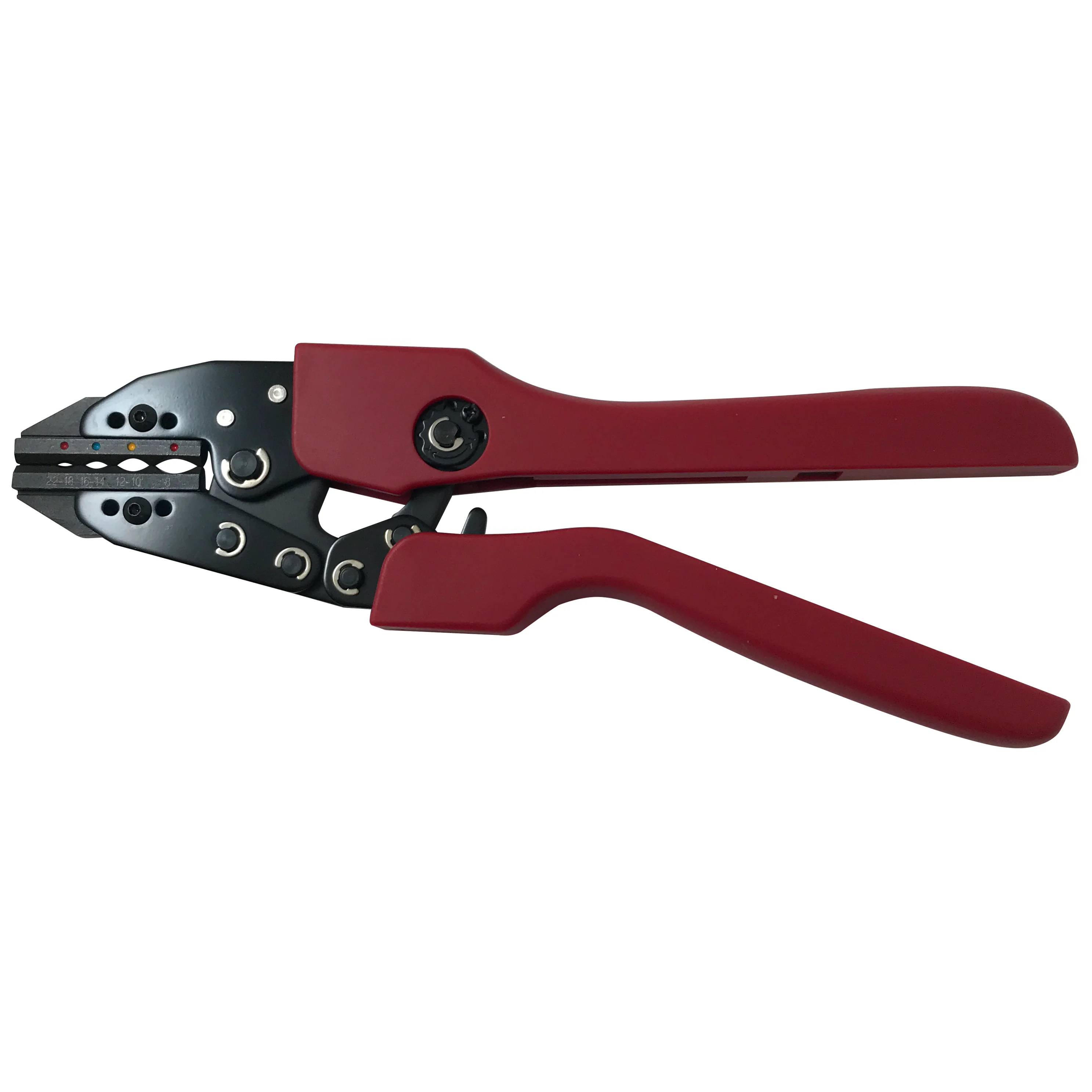 Heavy Duty Ergonomic Ratcheting Crimper Tool Kit & Dies For 22-8 Gauge Heat Shrink Terminals - Image 7