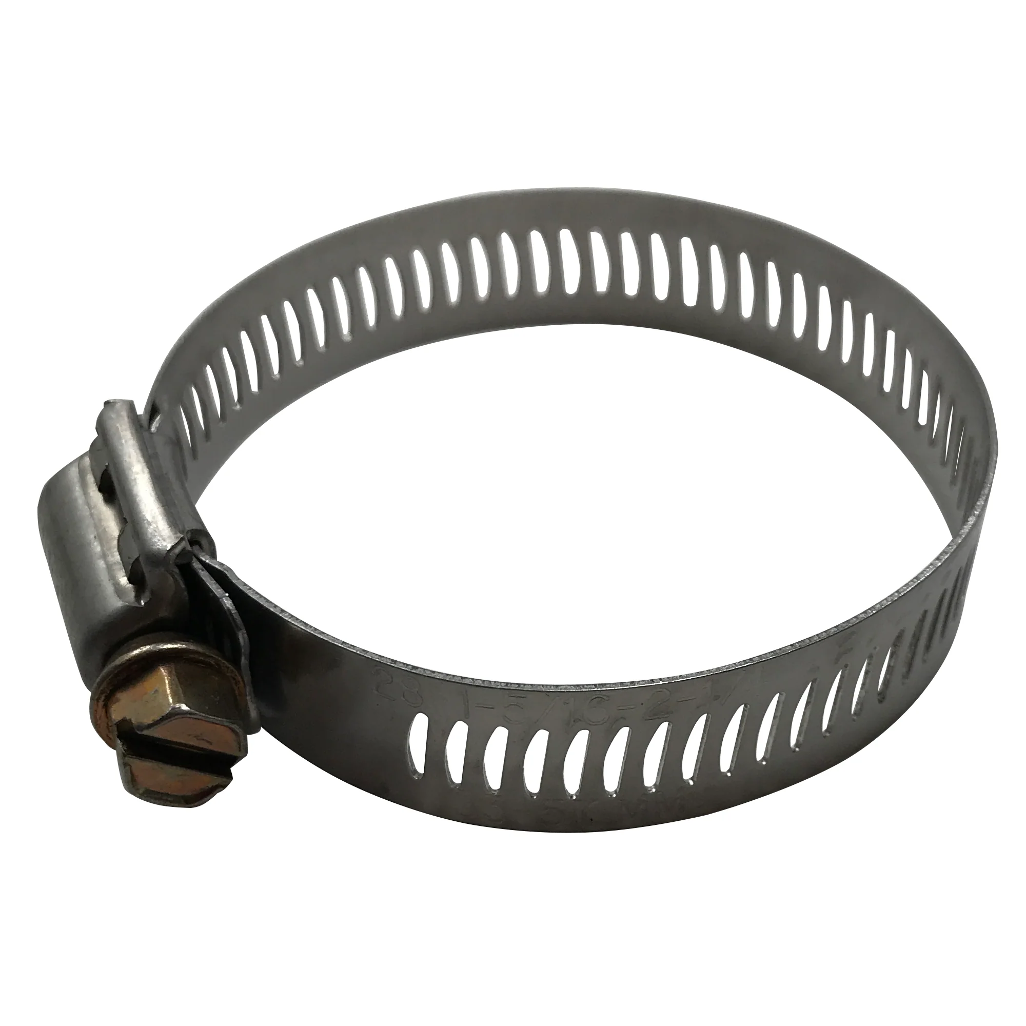 SAE #28 Stainless Steel Worm Gear Hose Clamp - 1-5/16" to 2-1/4" - 1/2" Band - 10 or 100 Pack - Made in USA