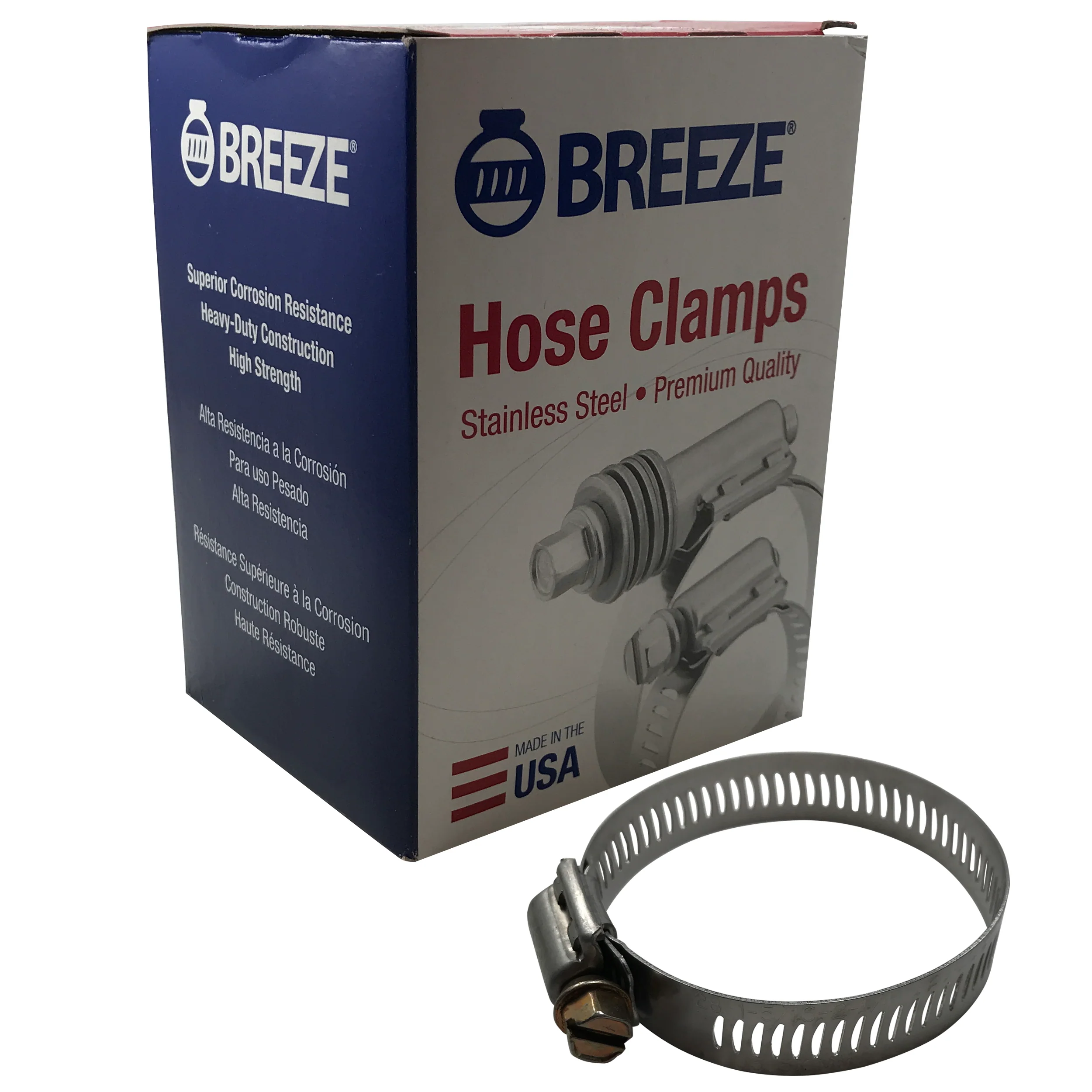 SAE #28 Stainless Steel Worm Gear Hose Clamp - 1-5/16" to 2-1/4" - 1/2" Band - 10 or 100 Pack - Made in USA - Image 2