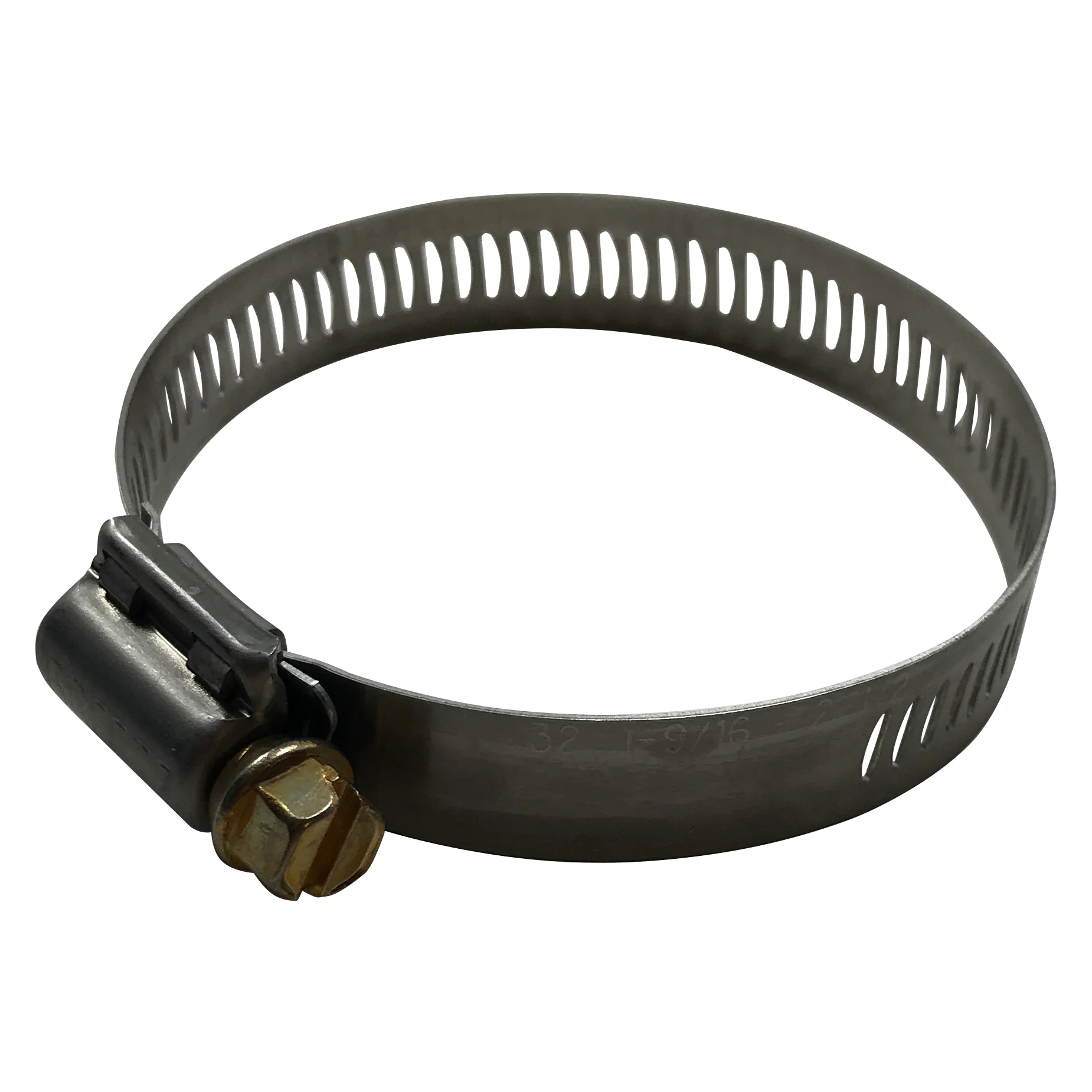 SAE #32 Stainless Steel Worm Gear Hose Clamp - 1-9/16" to 2-1/2" - 1/2" Band - 10 or 100 Pack - Made in USA