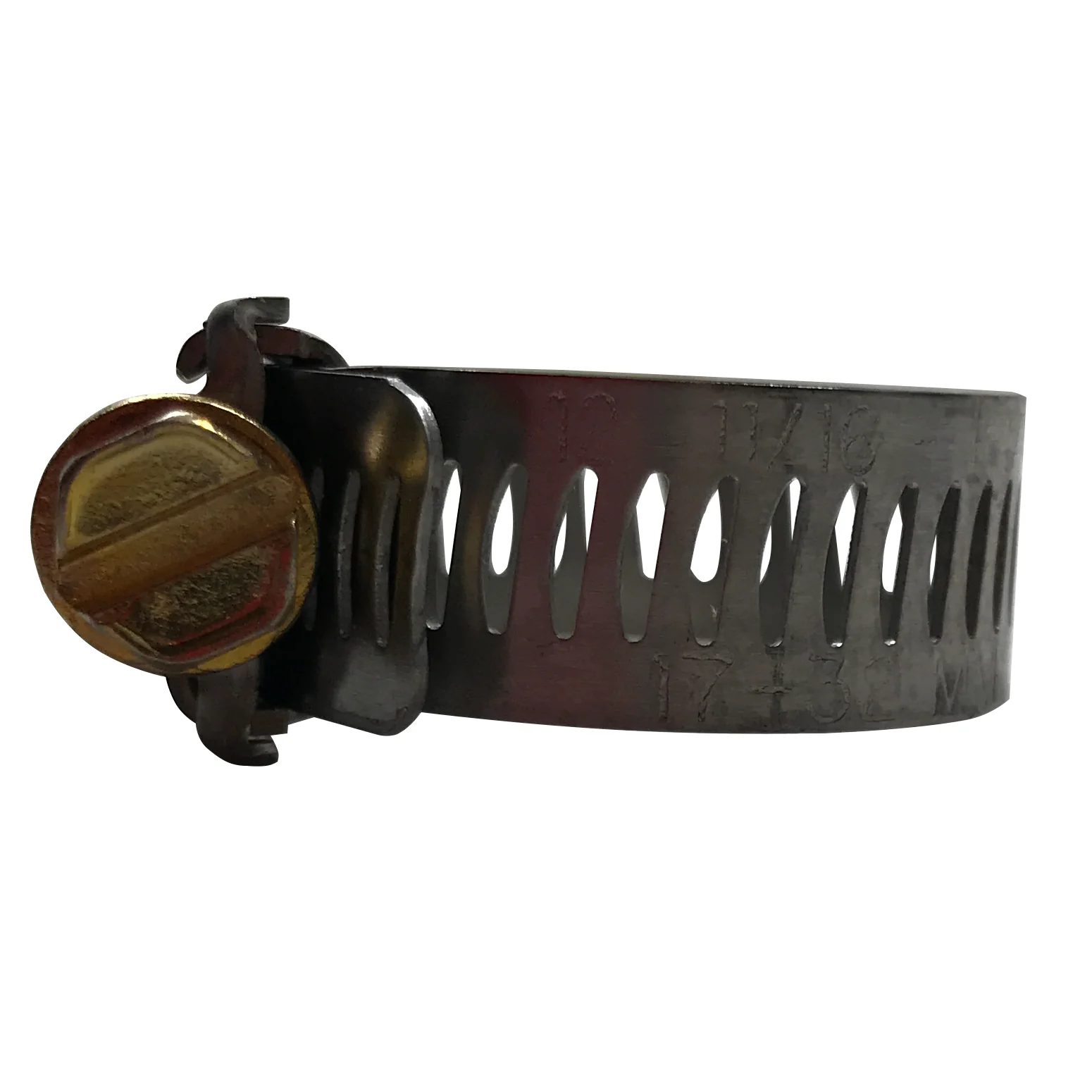 SAE #12 Stainless Steel Worm Gear Hose Clamp - 11/16" to 1-1/4" - 1/2" Band - 10 or 100 Pack - Made in USA - Image 5