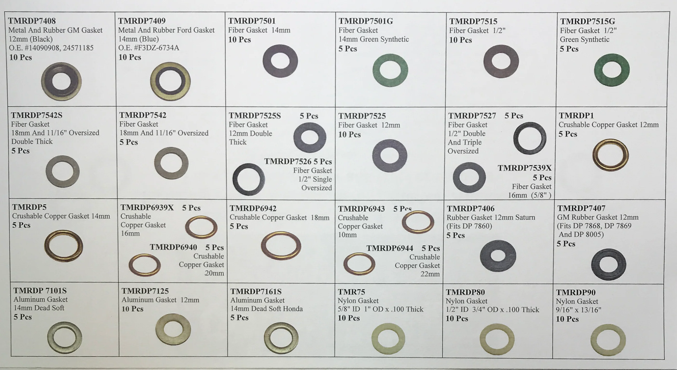 185 Piece Large Oil Drain Plug Gasket Assortment Kit - Image 3