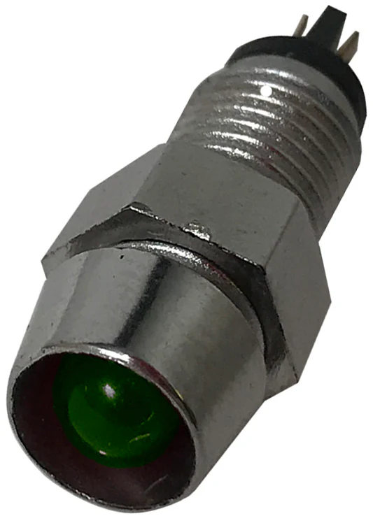 LED Indicator Light - 12V Chrome Housing - Fits 8mm Hole - 1 or 5 Pack - Image 7