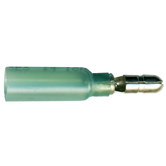 Heat Shrink & Crimp Blue Male Bullet Connector 16-14 Gauge .156 Tab - 10 to 500 Pack