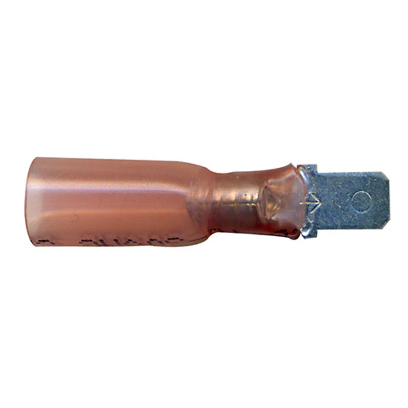 Heat Shrink & Crimp Red Male Quick Disconnect 22-18 Gauge .187 Tab - 10 to 500 Pack