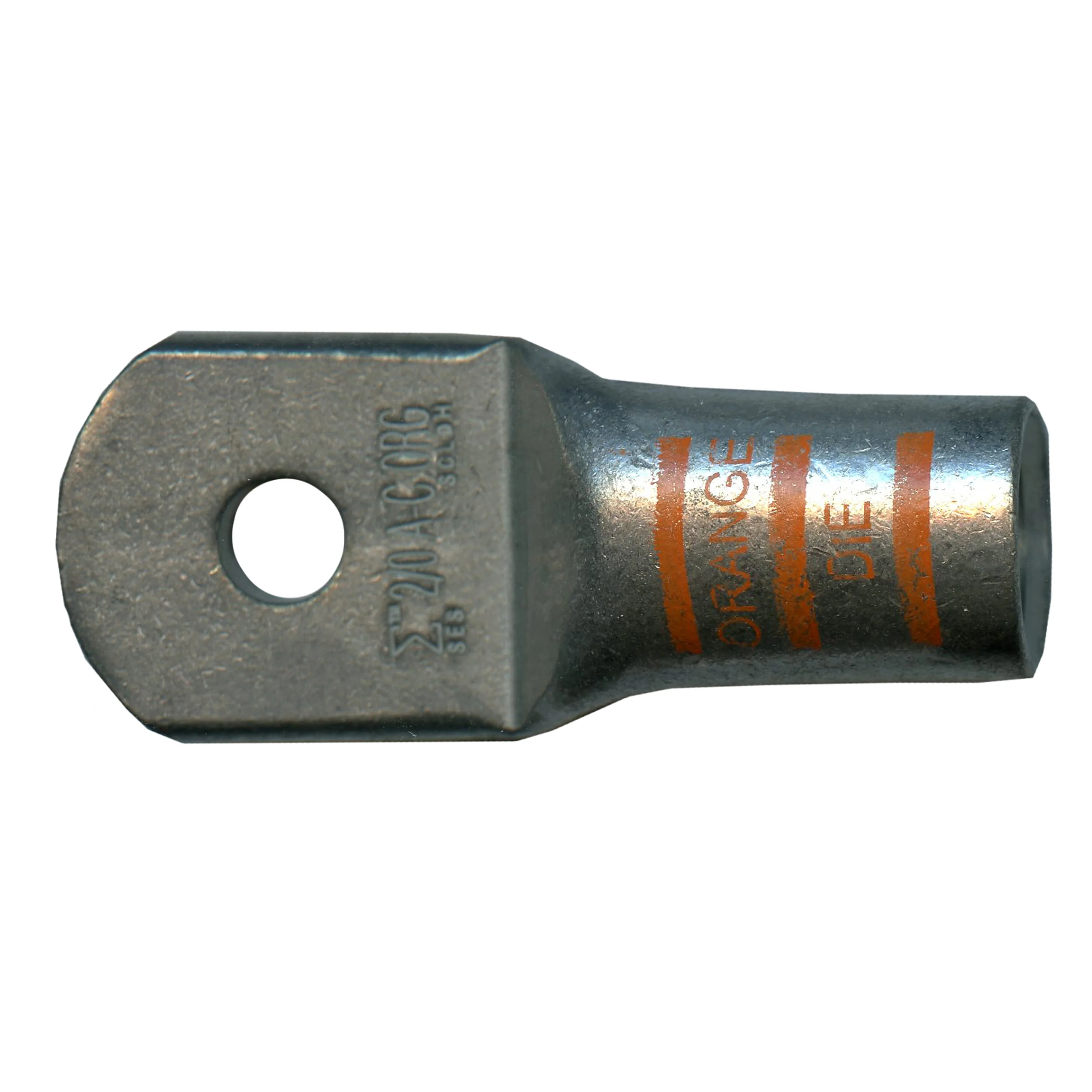 Mega HD Copper Lug - Plated 2/0 AWG 1/4" Stud Orange - 5 or 50 Pack