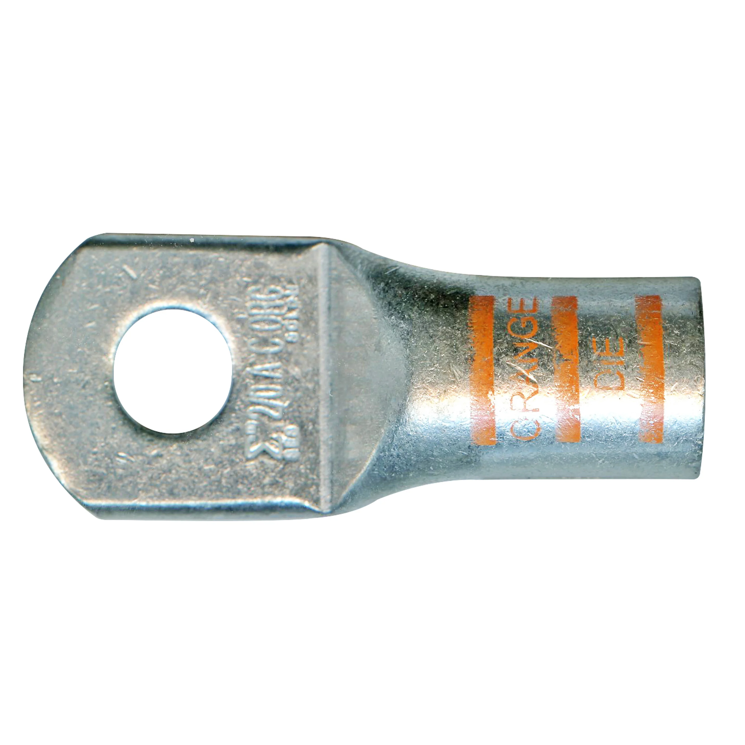 2/0 AWG Mega HD Copper Lug - 3/8" Stud - Orange - 5 or 50 Pack - Made in USA