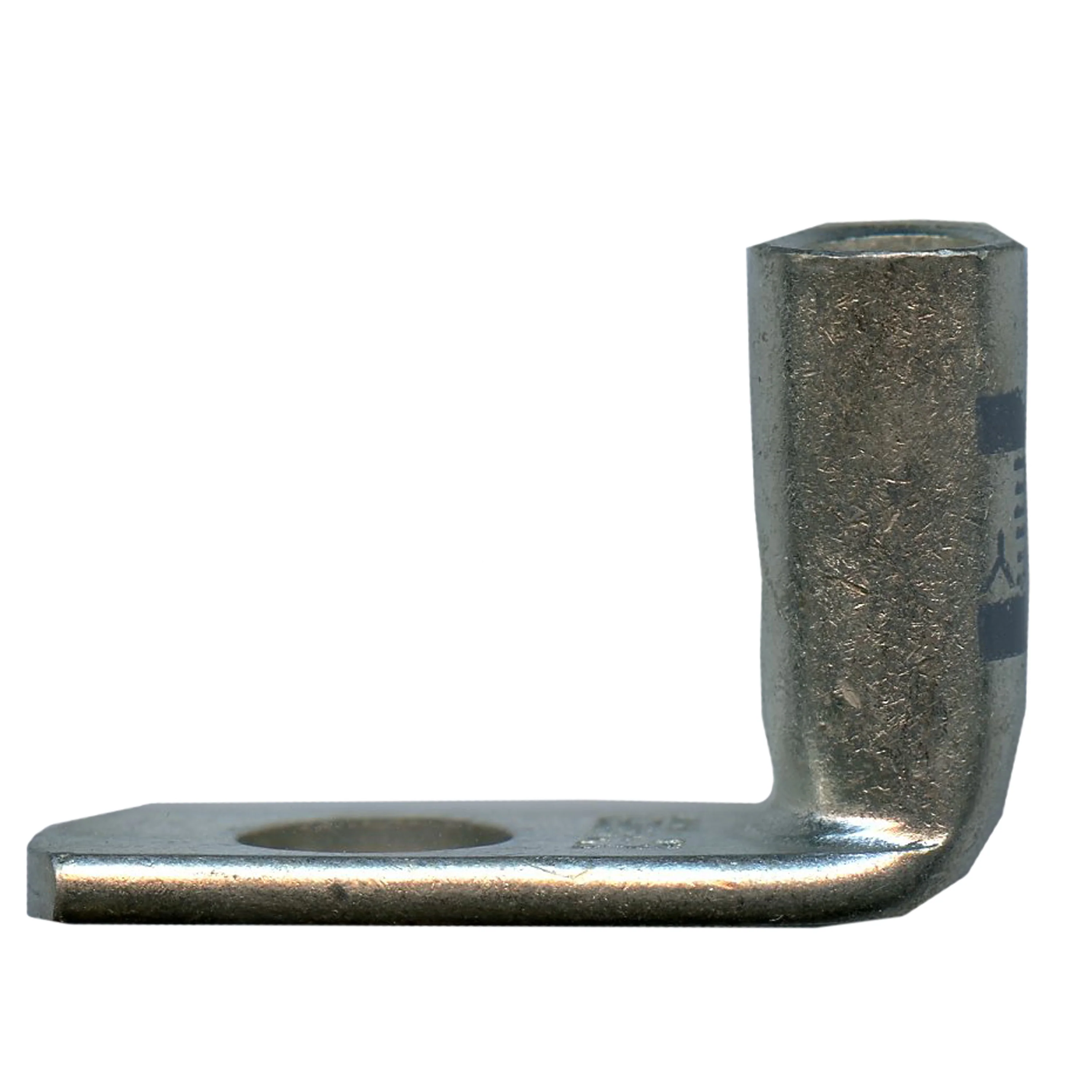 Mega HD Copper Lug - Plated 90-Deg 4 AWG 3/8" Stud Gray - 5 or 50 Pack