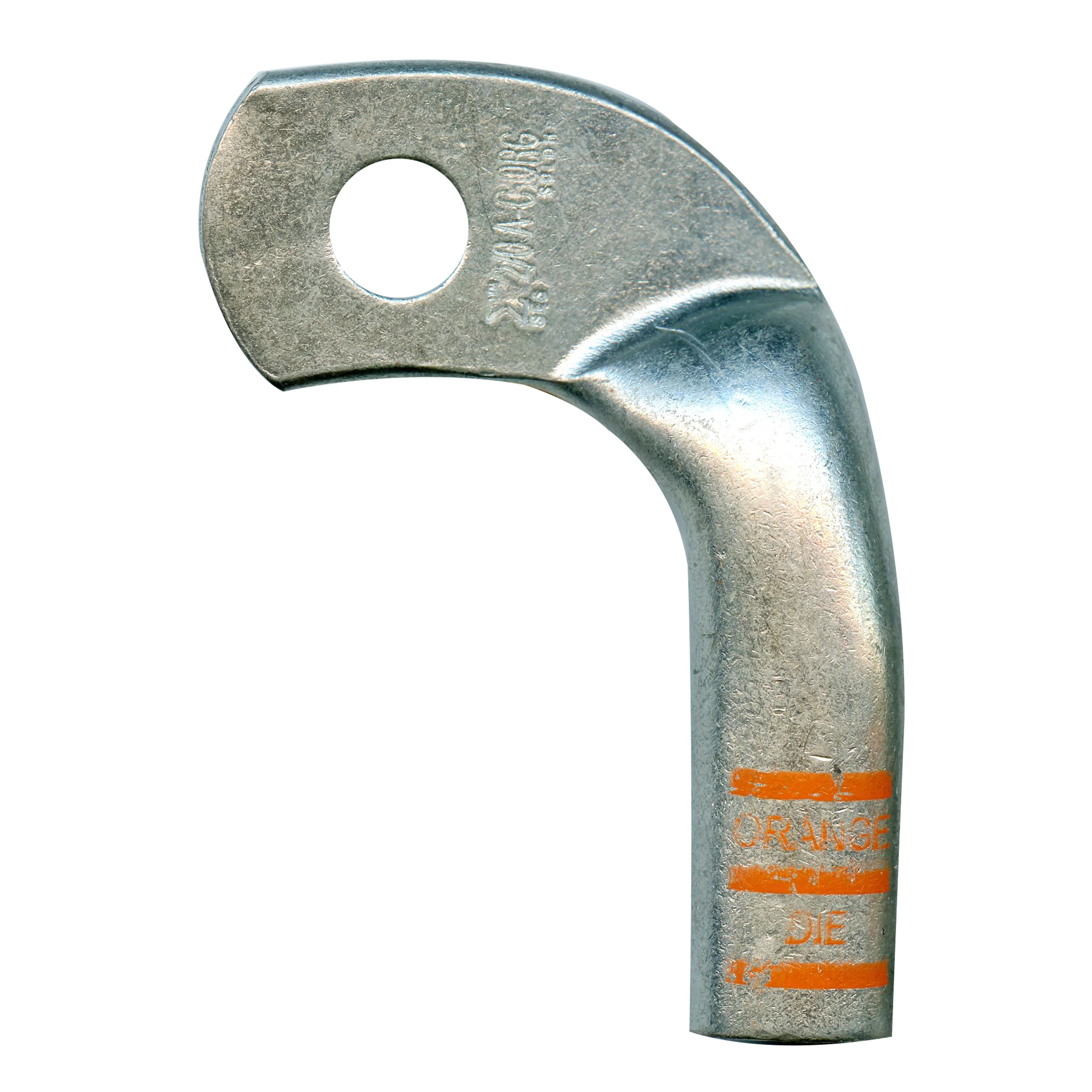 2/0 AWG Mega HD Copper Lug - Left Elbow - 3/8" Stud - Orange - 5 or 50 Pack - Made in USA