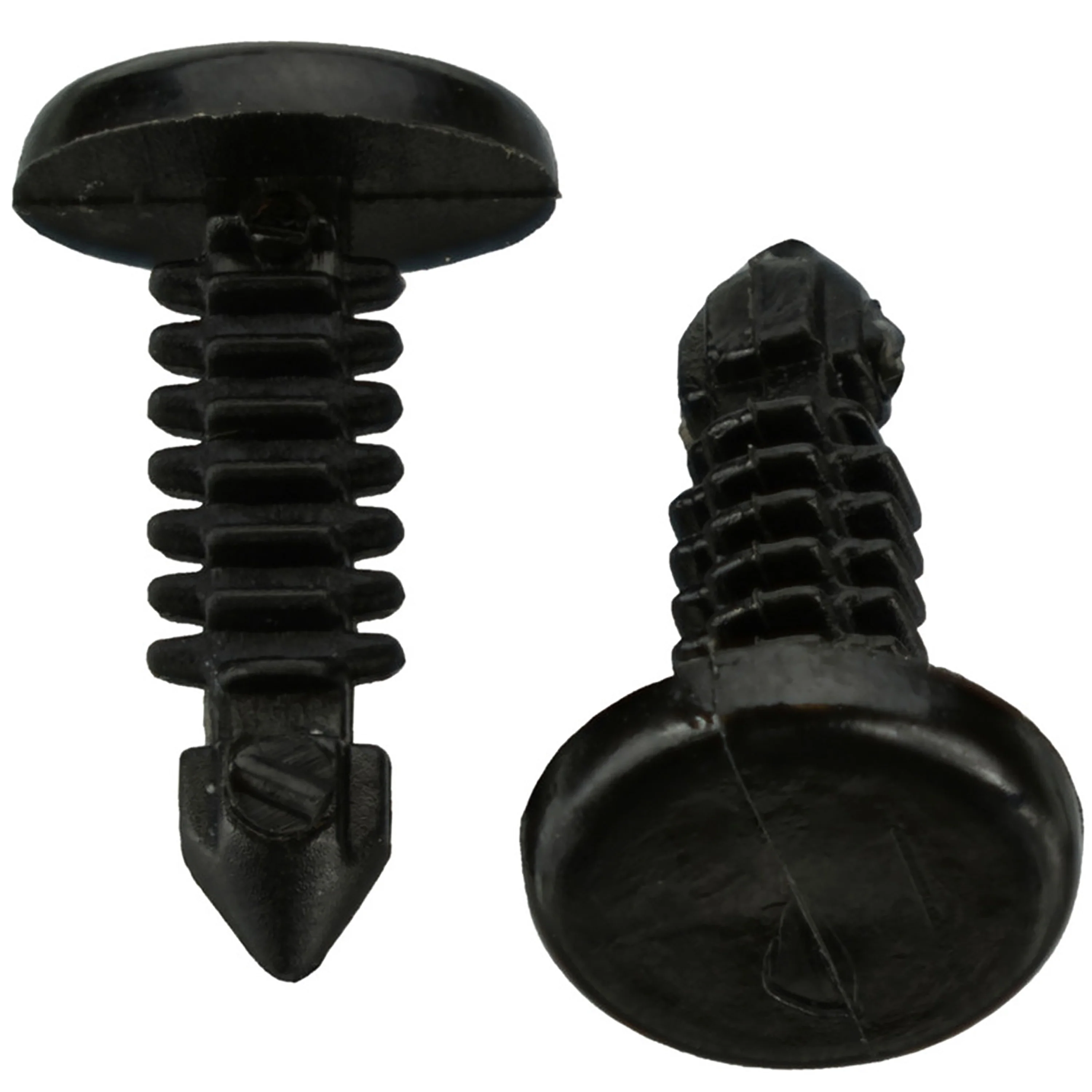 Black Nylon Dash Panel Clip Retainers - 3/16" Hole - 21/32" Stem - 7/16" Head - 50 Pack - Image 2