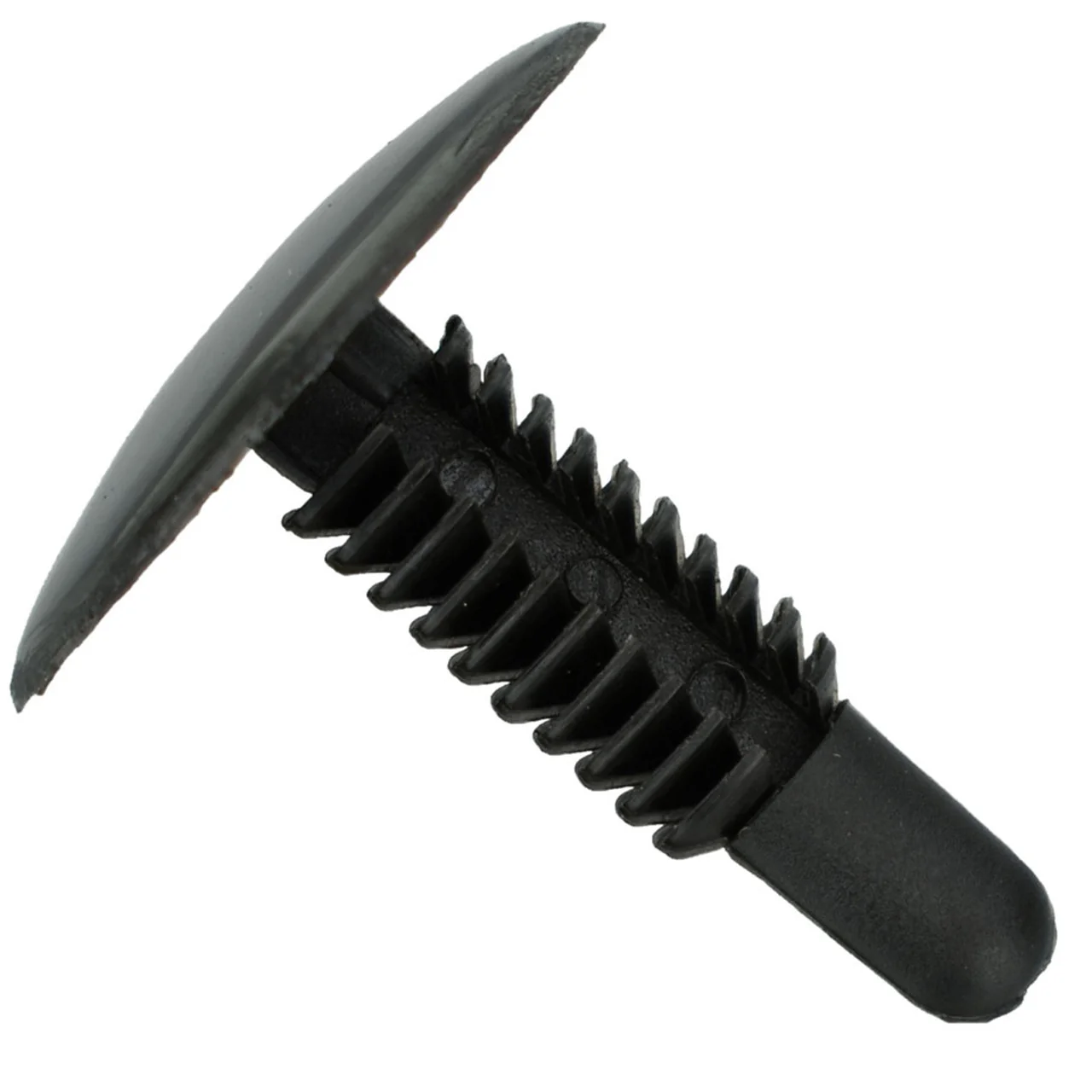 Black Nylon Trim Panel Clip Retainers - 1/4" Hole - 1 3/32" Stem - 1" Head - 50 Pack