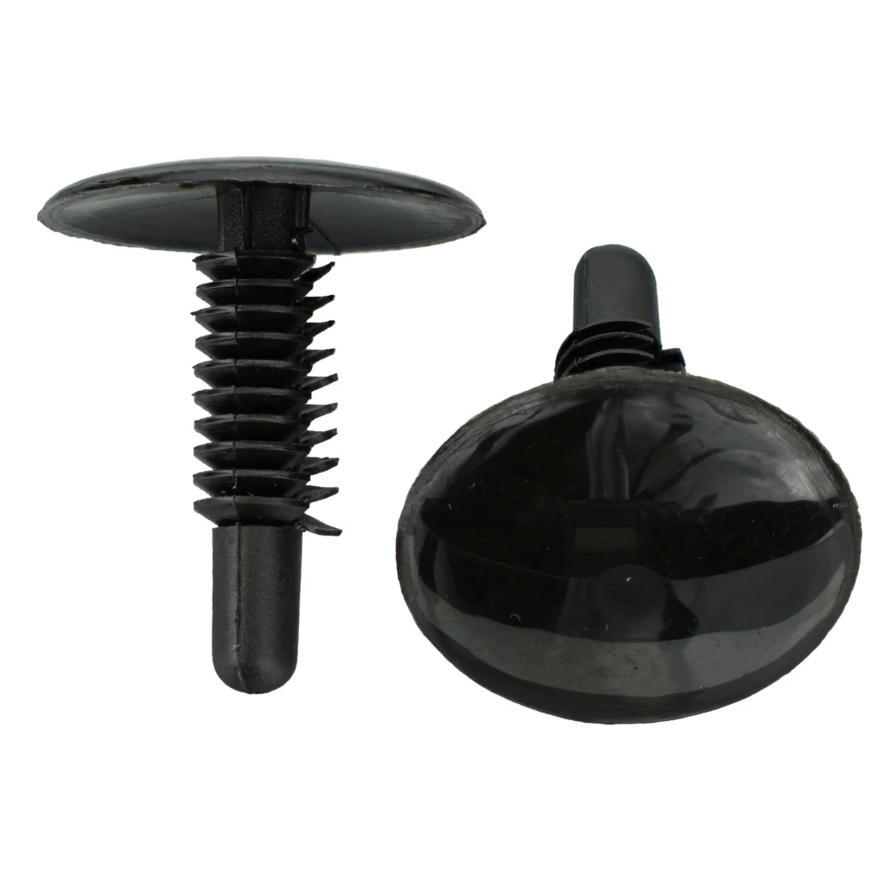 Black Nylon Trim Panel Clip Retainers - 1/4" Hole - 1 3/32" Stem - 1" Head - 50 Pack - Image 2