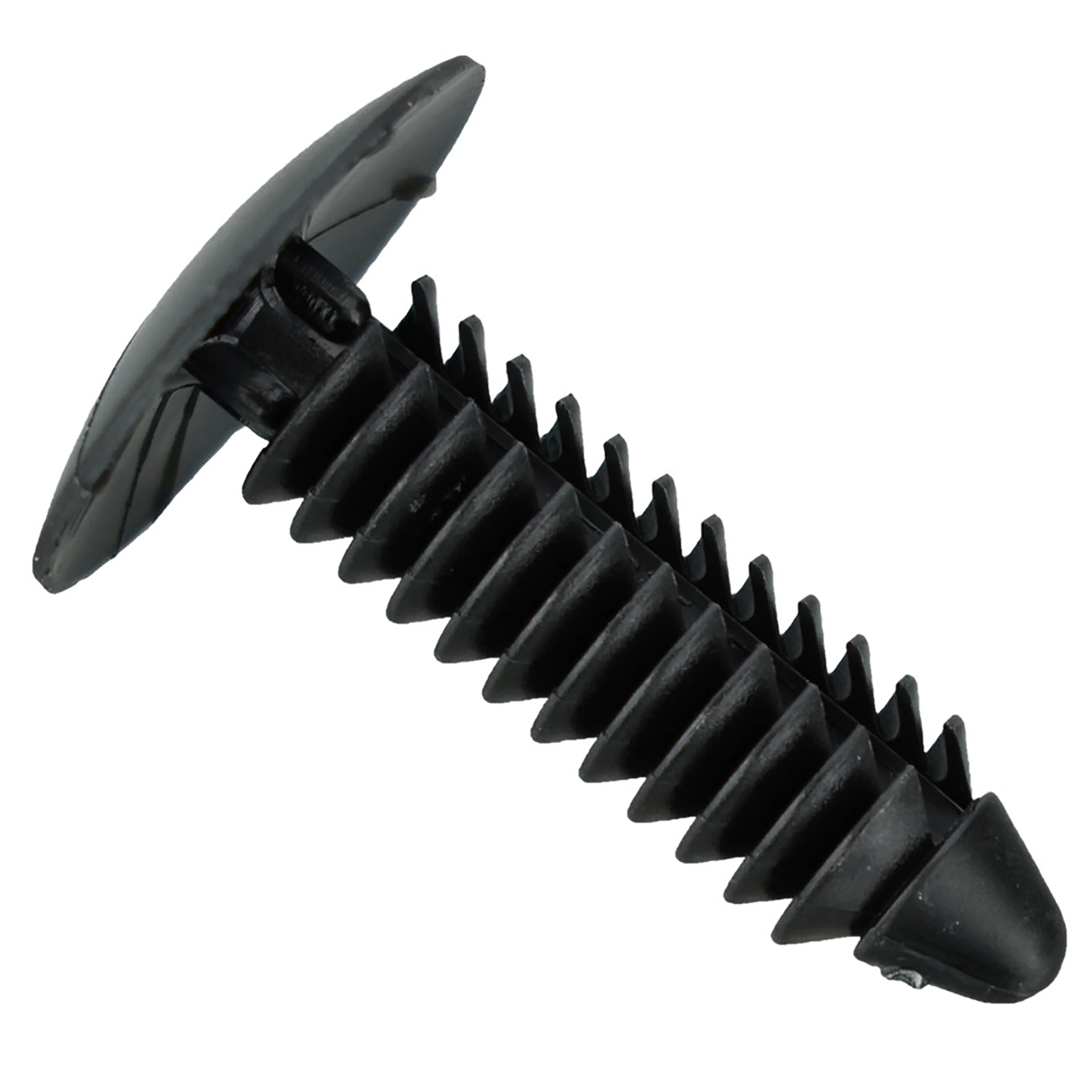 Black Nylon Engine Splash Shield Clip Retainers - 1/4" Hole - 1 1/16" Stem - 50 Pack