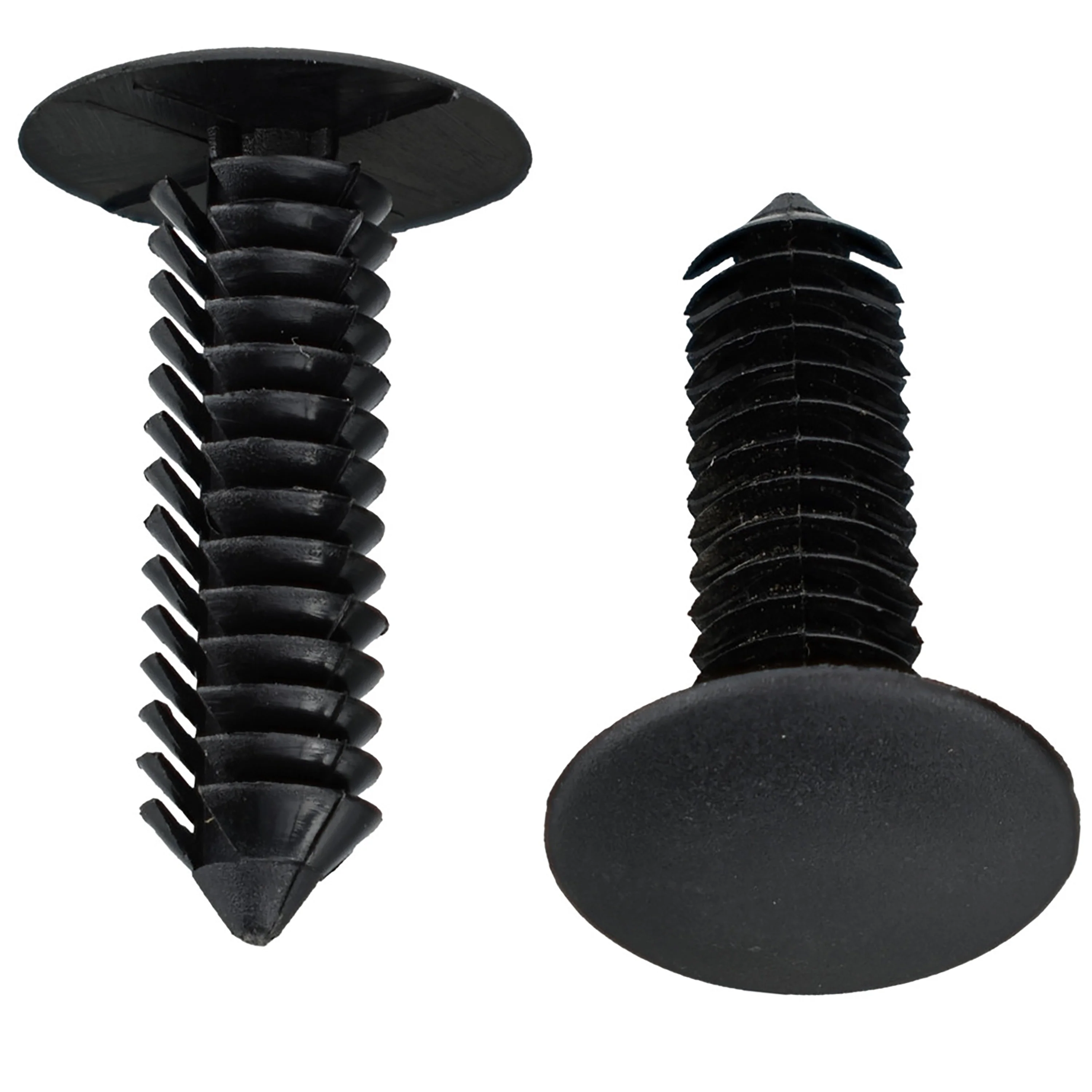 Black Nylon Bumper Fascia Clip Retainers - 9/32" Hole - 1 11/64" Stem - 3/4" Head - 25 Pack - Image 2