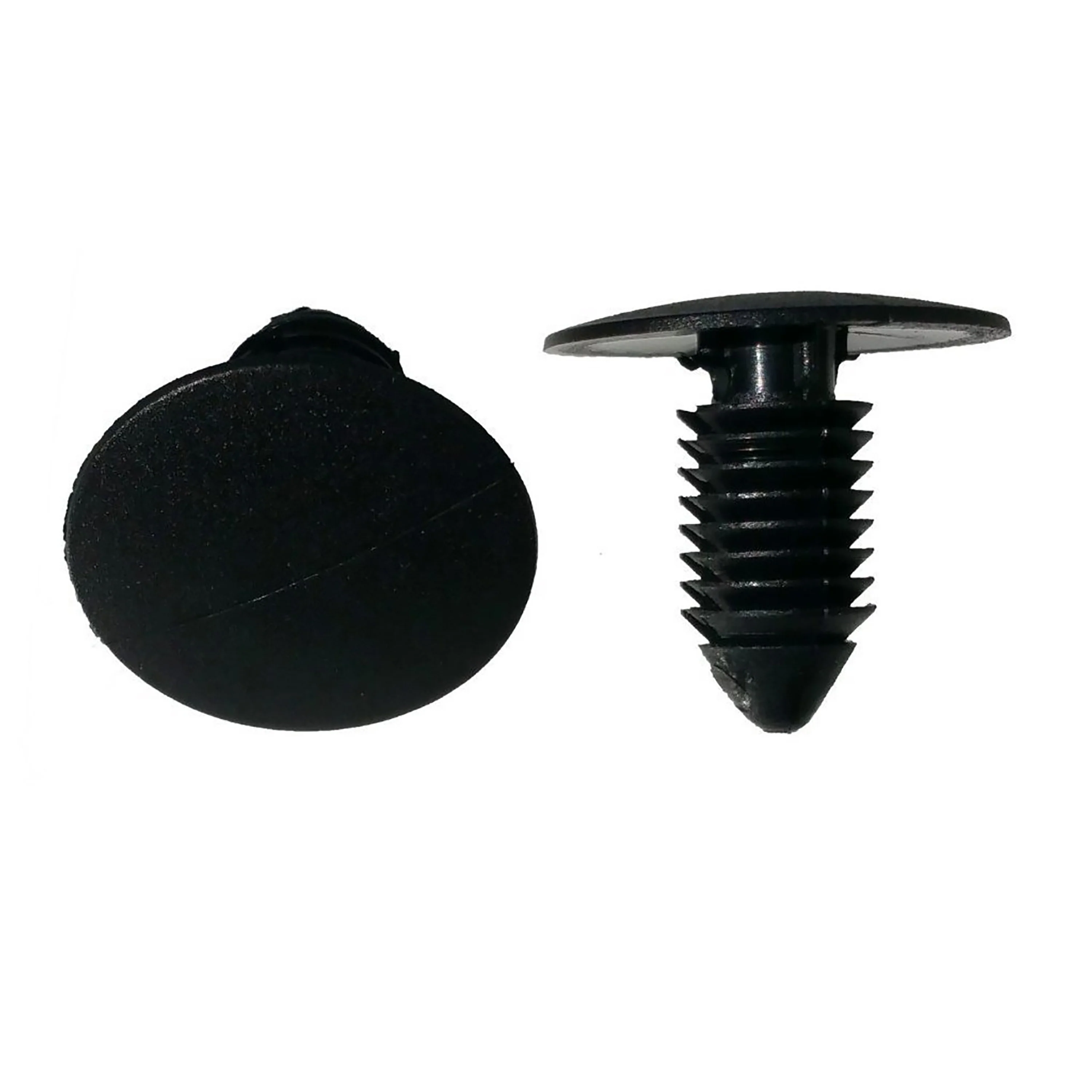 Black Nylon Radiator Apron Panel Clip Retainers - 3/8" Hole - 27/32" Stem - 1" Head - 25 Pack