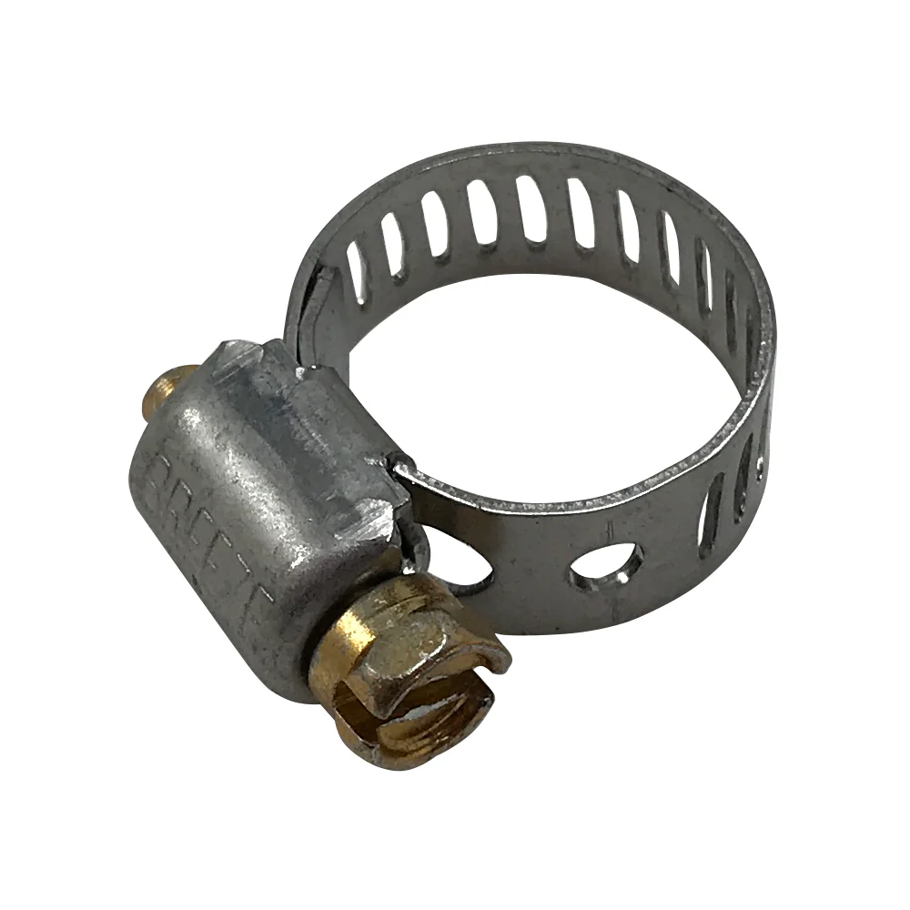 SAE #4 Stainless Steel Mini Worm Gear Hose Clamp - 7/32" to 5/8" - 5/16" Band - 10 or 100 Pack