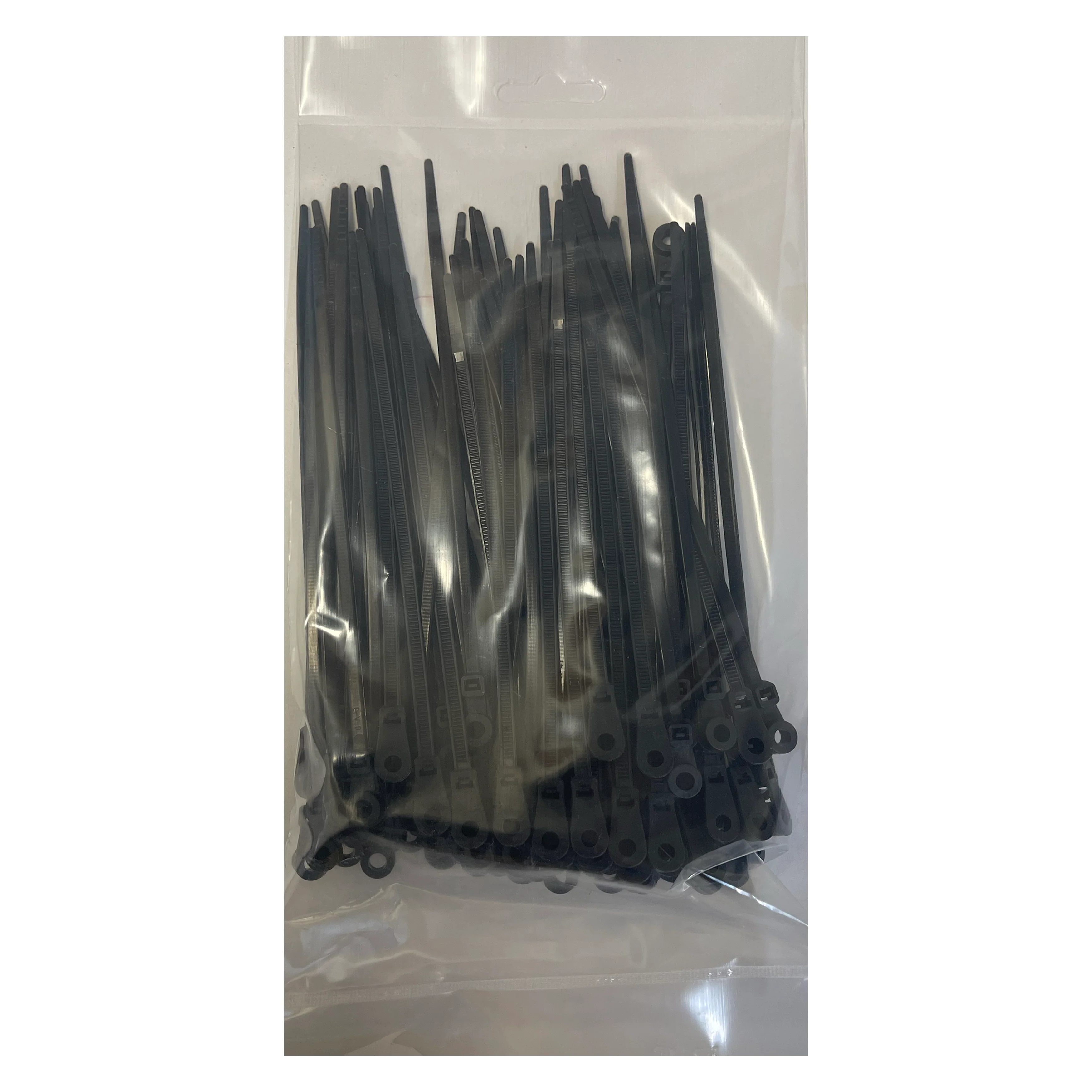 Black 5" Cable Tie w/Mounting Hole, 100 pack - Image 4