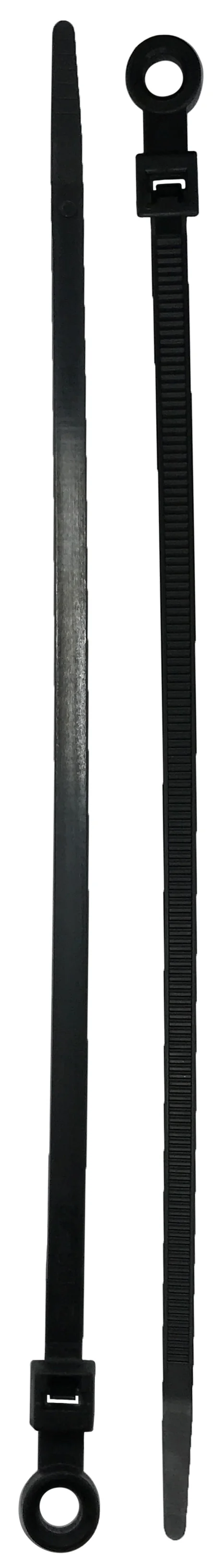 Mounting Hole Black 7" Inch Cable Ties 50 lbs - 100 Pack - Image 5