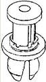Natural Nylon Push-Type Retainer Head Diameter 16mm, Stem Length 12mm,Fits Into 10mm Hole Ford # XL