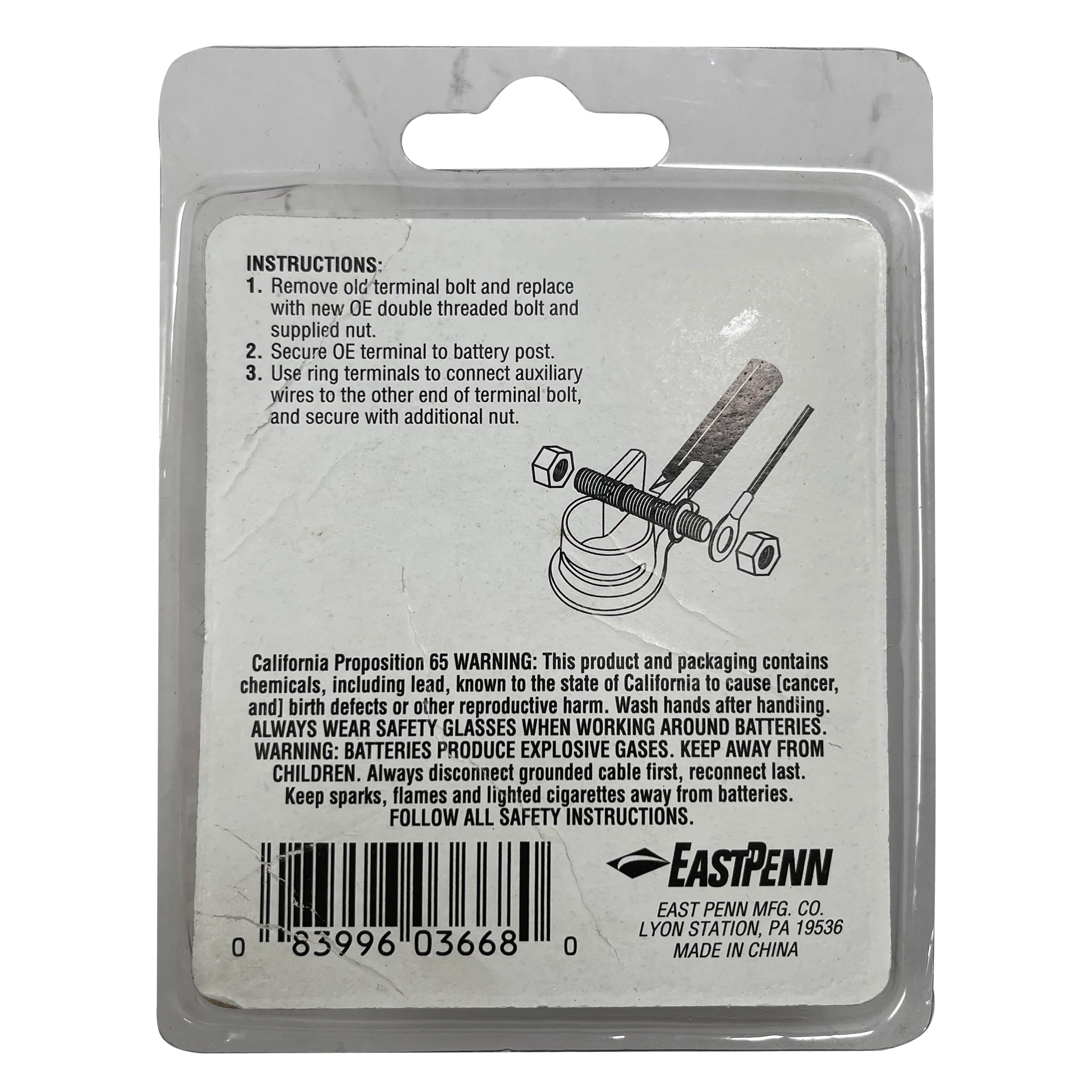 3/8" Double Threaded Battery Terminal Bolts - Auxiliary Power Cable Connection (Positive & Negative) - 2 Pack - Image 3
