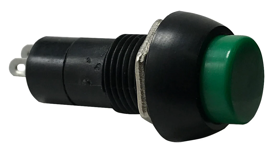 OFF/ ON SPST GREEN ROUND Momentary Push Button Switches 2 pin - 1 or 10 Pack - Image 3