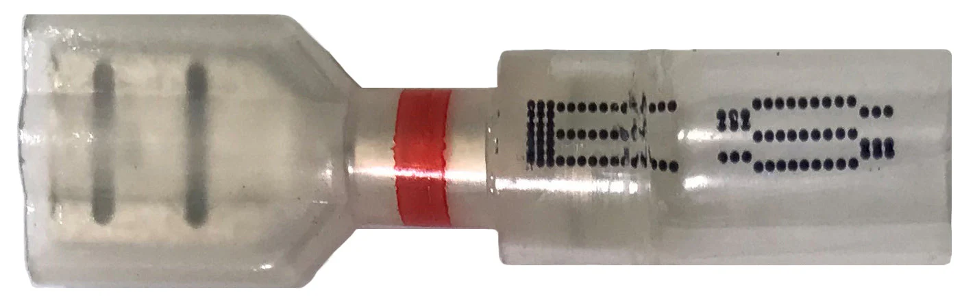 Optiseal Clear Heat Shrink & Crimp Red Female Quick Disconnect 22-18 Gauge .250 Tab - 10 to 500 Pack - Image 3