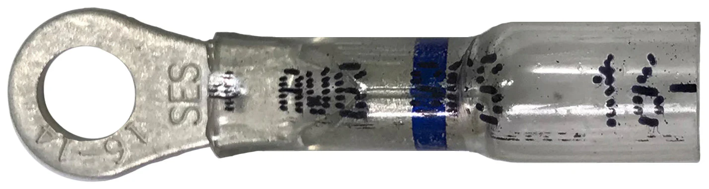 Optiseal Clear Heat Shrink & Crimp Blue Ring Terminal - 16-14 AWG #10 Stud - 10 to 500 Pack - Made in USA - Image 3