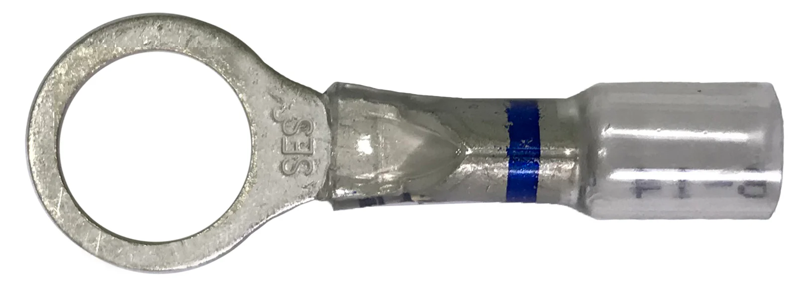 Optiseal Clear Heat Shrink & Crimp Blue Ring Terminal 16-14 Gauge 3/8 Stud - 10 to 500 Pack