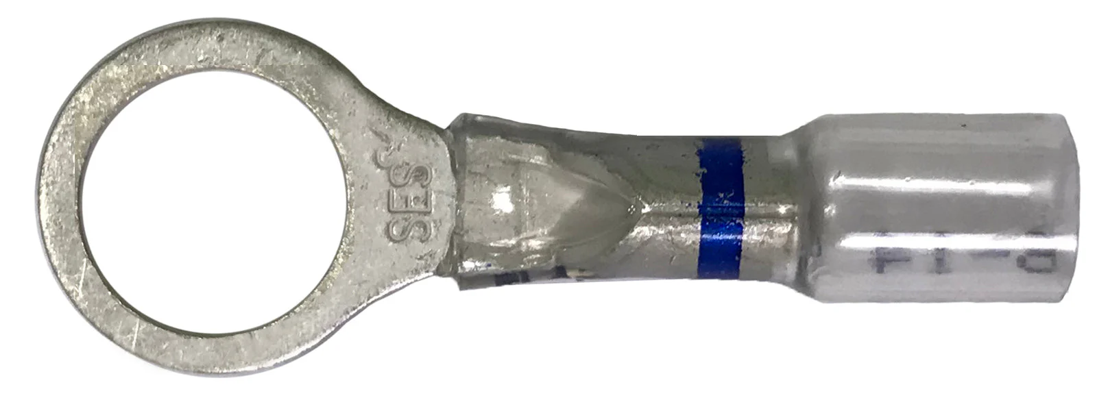 Optiseal Clear Heat Shrink & Crimp Blue Ring Terminal 16-14 Gauge 3/8 Stud - 10 to 500 Pack - Image 3