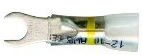 Optiseal Clear Heat Shrink & Crimp Yellow Spade Terminal 12-10 Gauge 1/4 Stud - 10 to 500 Pack