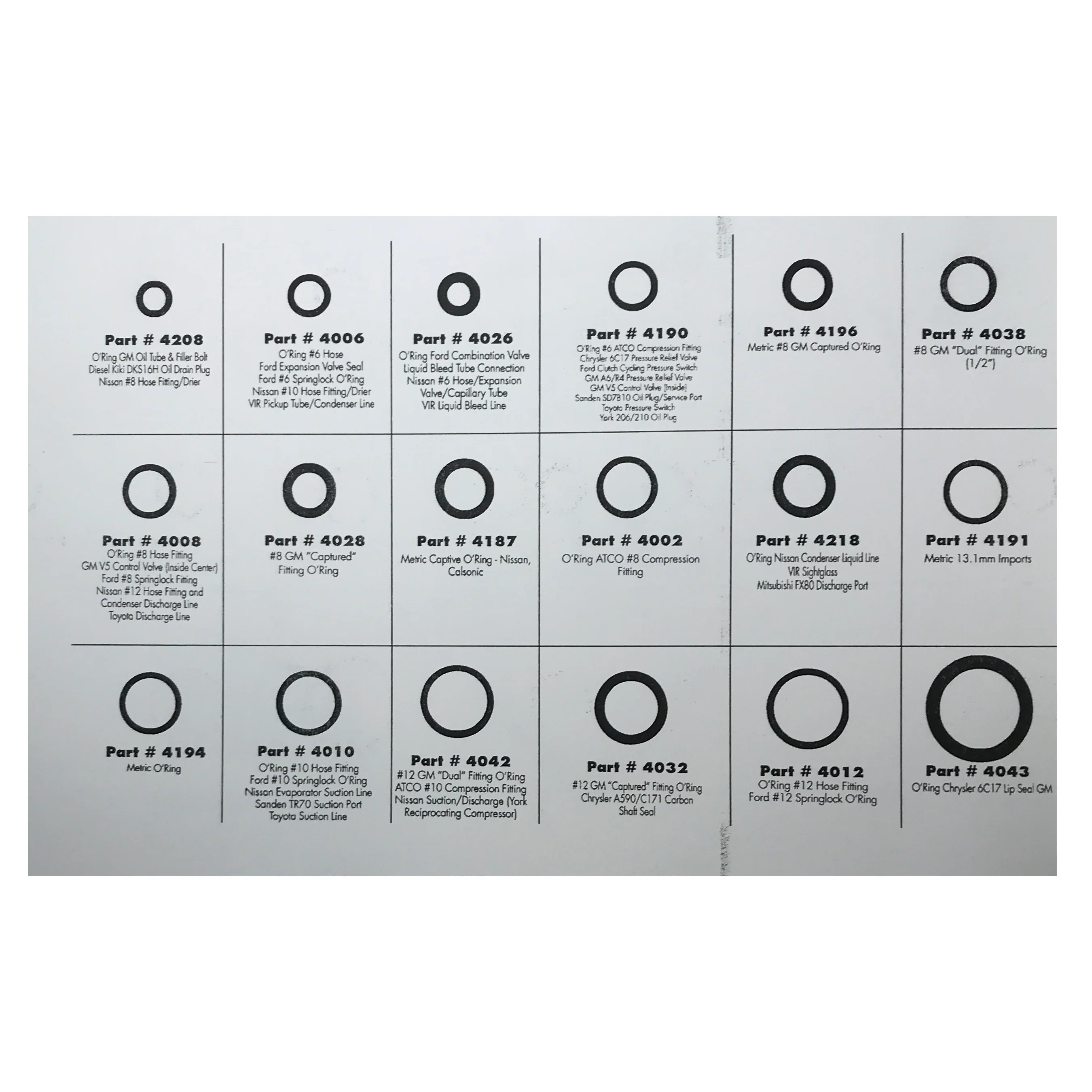 180 Piece O'Ring Assortment Kit for R12 & R134a A/C Systems - 18 Sizes - Image 4