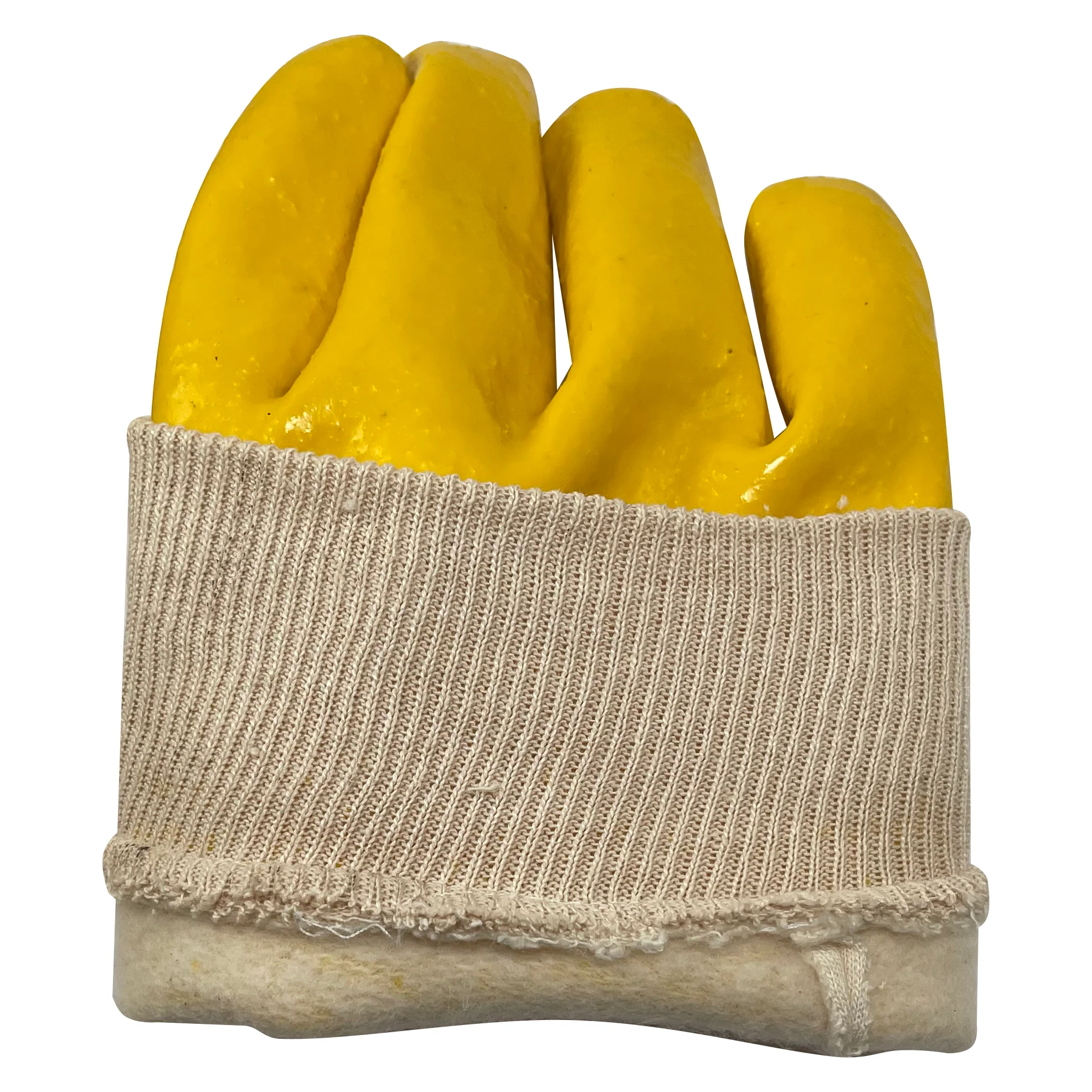 Pair of PVC Coated Yellow Jersey Lined Men Refrigerant Handling & Freezer Gloves - Image 5