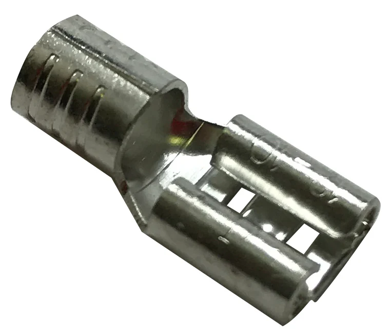 8 AWG Non-Insulated Female Quick Disconnect Terminals - .250 Tab Crimp Brass - 100 to 1000 Pack - Made in USA - Image 4
