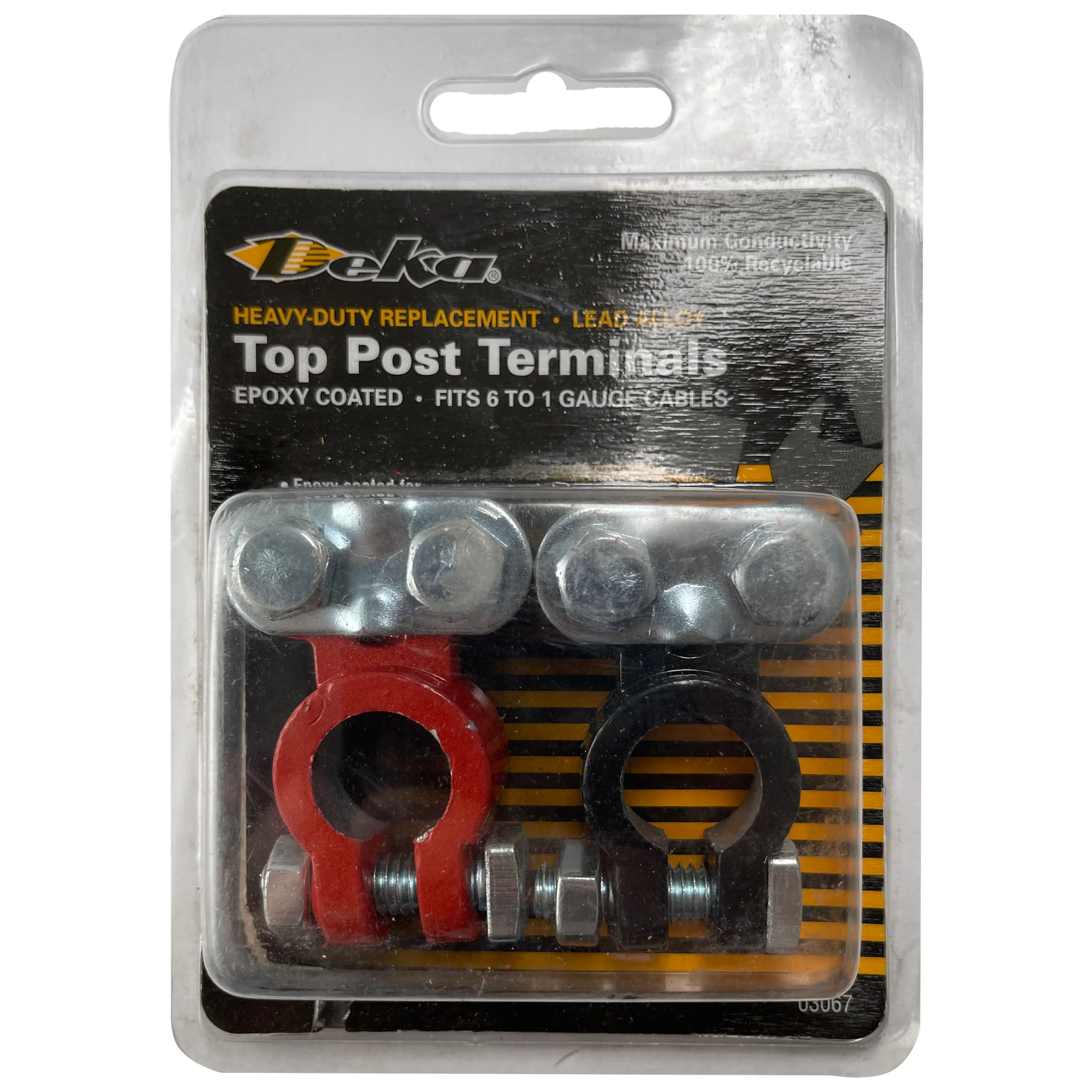 Red & Black Heavy-Duty Top Post Epoxy Coated Terminals Set - Image 4