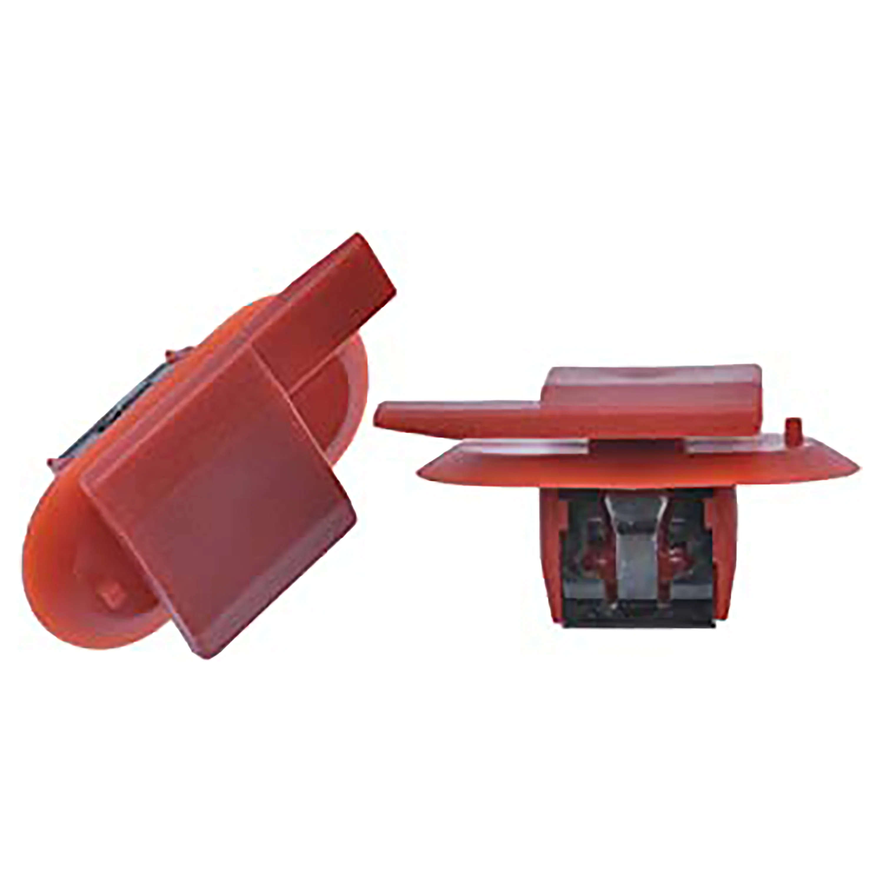Red Nylon Metal Reinforced Interior Trim Windshield Garnish Moulding Retainers 10MM Stem - 10 Pack - Image 2