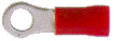 22-18 AWG Red Ring Terminals - Vinyl Insulated - #8 Stud - 100 or 200 Pack