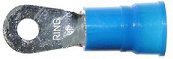 6 AWG Ring Terminal - Vinyl Insulated Blue #10 Stud - 10 or 100 Pack