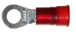 8 AWG Red Ring Terminals - Vinyl Insulated - 1/4" Stud - 10 or 100 Pack