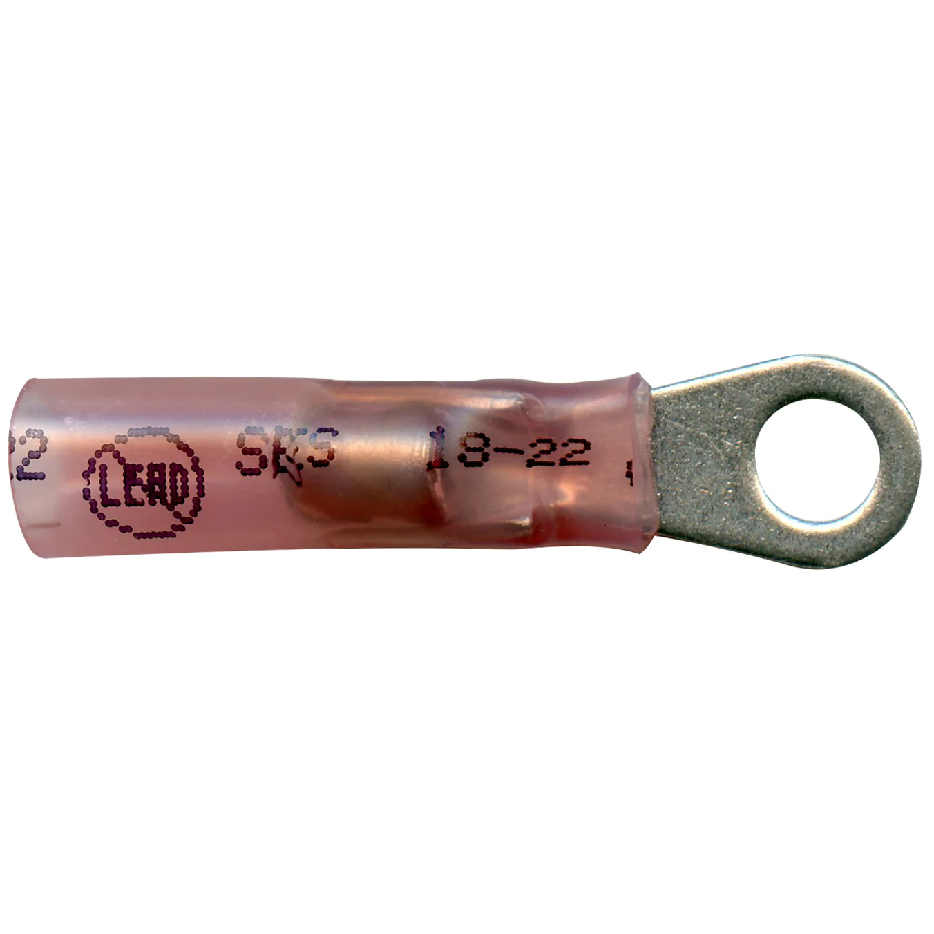 Elektralink Heat Shrink & Solder Red Ring Terminal 22-18 Gauge #10 Stud - 10 to 500 Pack