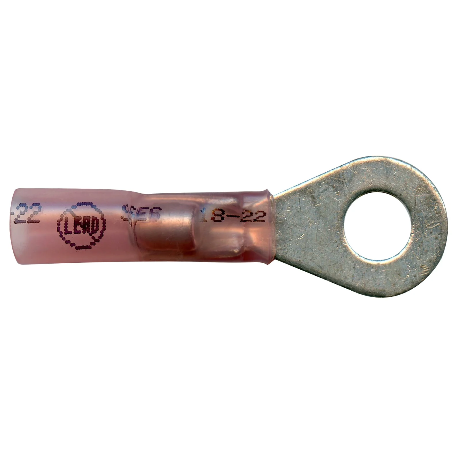 Elektralink Heat Shrink & Solder Red Ring Terminal 22-18 Gauge 1/4" Stud - 10 to 500 Pack - Image 3