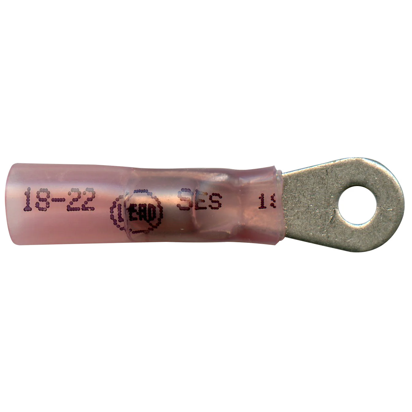 Elektralink Heat Shrink & Solder Red Ring Terminal 22-18 Gauge #6 Stud - 10 to 500 Pack - Image 2