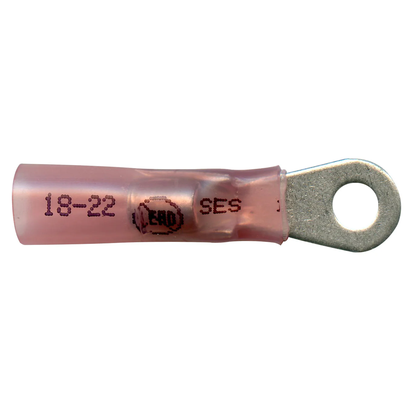 Elektralink Heat Shrink & Solder Red Ring Terminal 22-18 Gauge #8 Stud - 10 to 500 Pack - Image 2