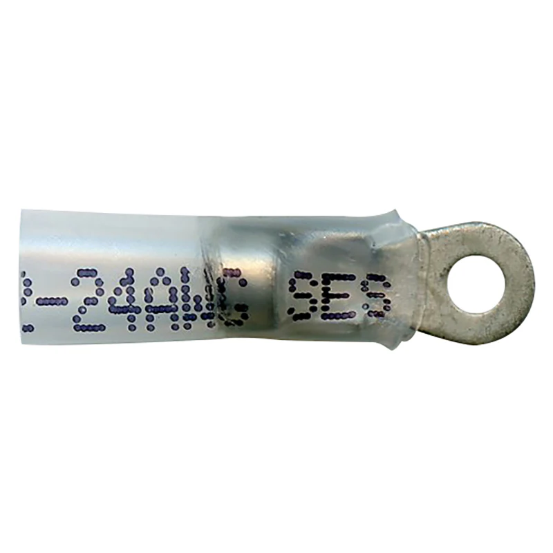 Elektralink Heat Shrink & Solder White Ring Terminal 26-24 Gauge #2 Stud - 10 to 500 Pack